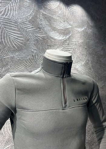 Lufian Fermuarlı Yarım Boğazlı 3 iplik pamuklu Erkek Sweatshirt - Görsel 5