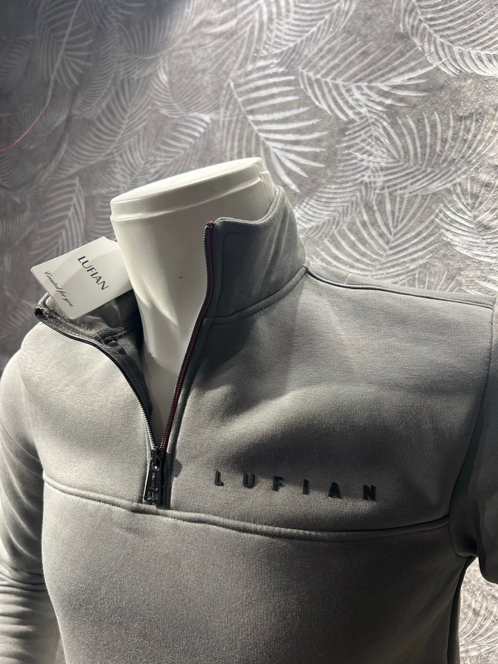 Lufian Fermuarlı Yarım Boğazlı 3 iplik pamuklu Erkek Sweatshirt - Görsel 3
