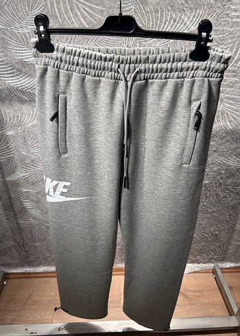 Nike Gri Rahat Kesim 3 iplik pamuklu Erkek Eşofman Altı - Görsel 4