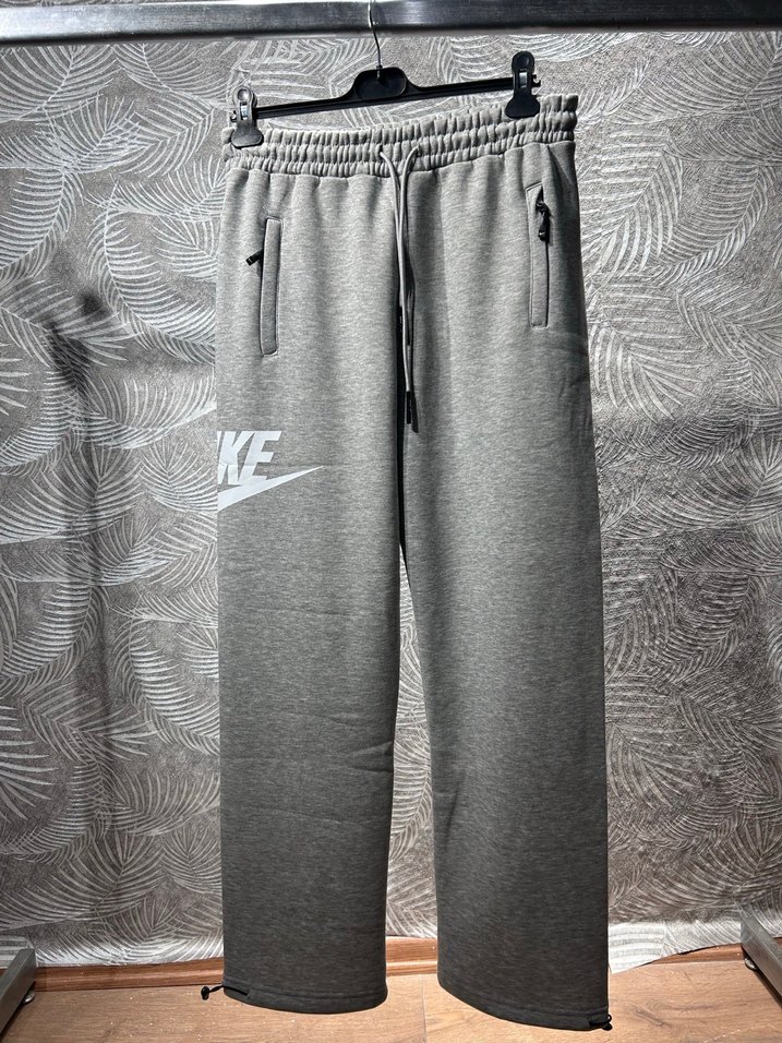 Nike Gri Rahat Kesim 3 iplik pamuklu Erkek Eşofman Altı - Görsel 2