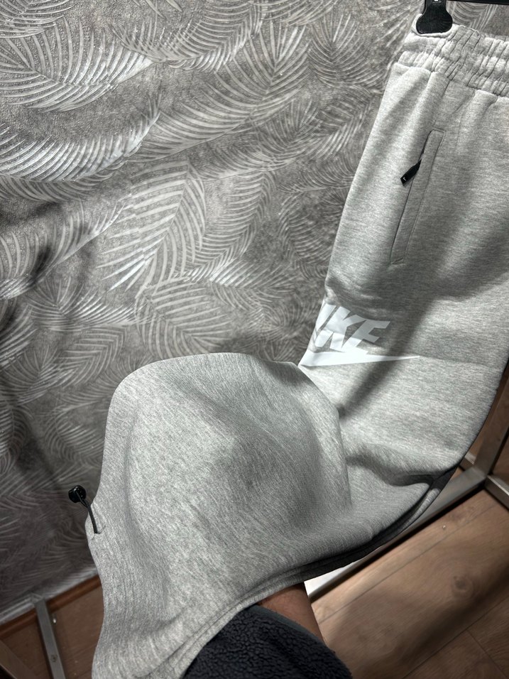 Nike Gri Rahat Kesim 3 iplik pamuklu Erkek Eşofman Altı - Görsel 3