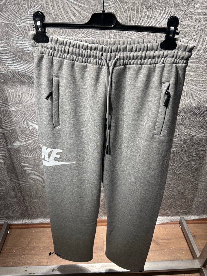 Nike Gri Rahat Kesim 3 iplik pamuklu Erkek Eşofman Altı - Görsel 4