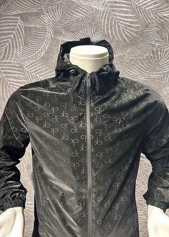 Siyah Calvin Clein Kapşonlu Yağmurluk Ceket - Görsel 6