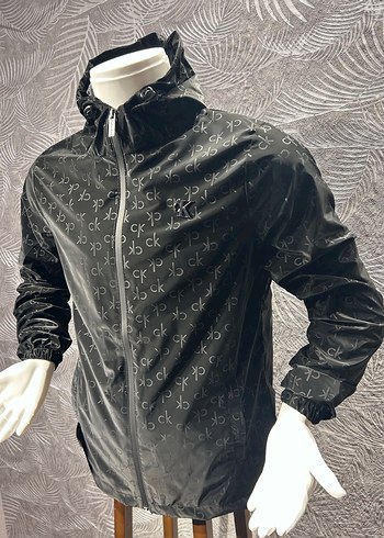 Siyah Calvin Clein Kapşonlu Yağmurluk Ceket - Görsel 4