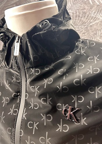 Siyah Calvin Clein Kapşonlu Yağmurluk Ceket - Görsel 5