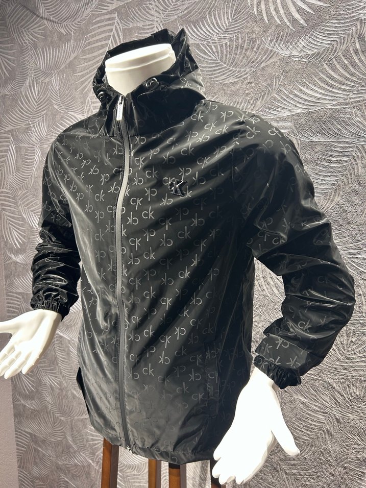 Siyah Calvin Clein Kapşonlu Yağmurluk Ceket - Görsel 2