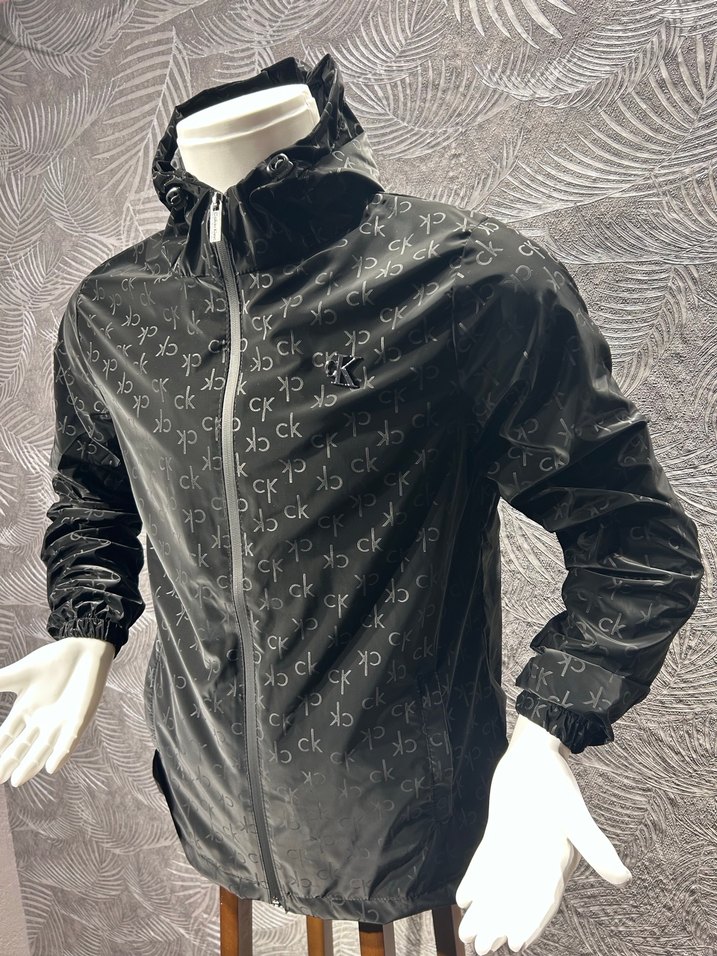 Siyah Calvin Clein Kapşonlu Yağmurluk Ceket - Görsel 4