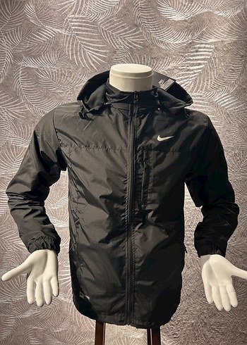 Erkek Siyah Fermuarlı Kapşonlu Yağmurluk Ceket - Görsel 2