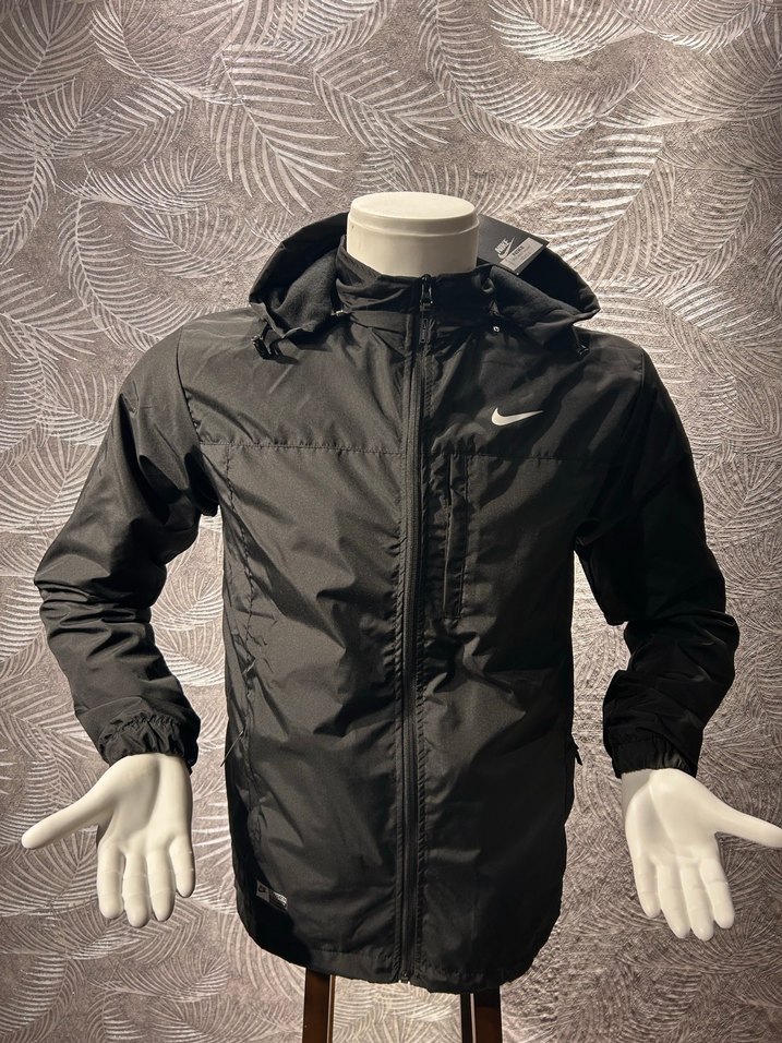 Erkek Siyah Fermuarlı Kapşonlu Yağmurluk Ceket - Görsel 2