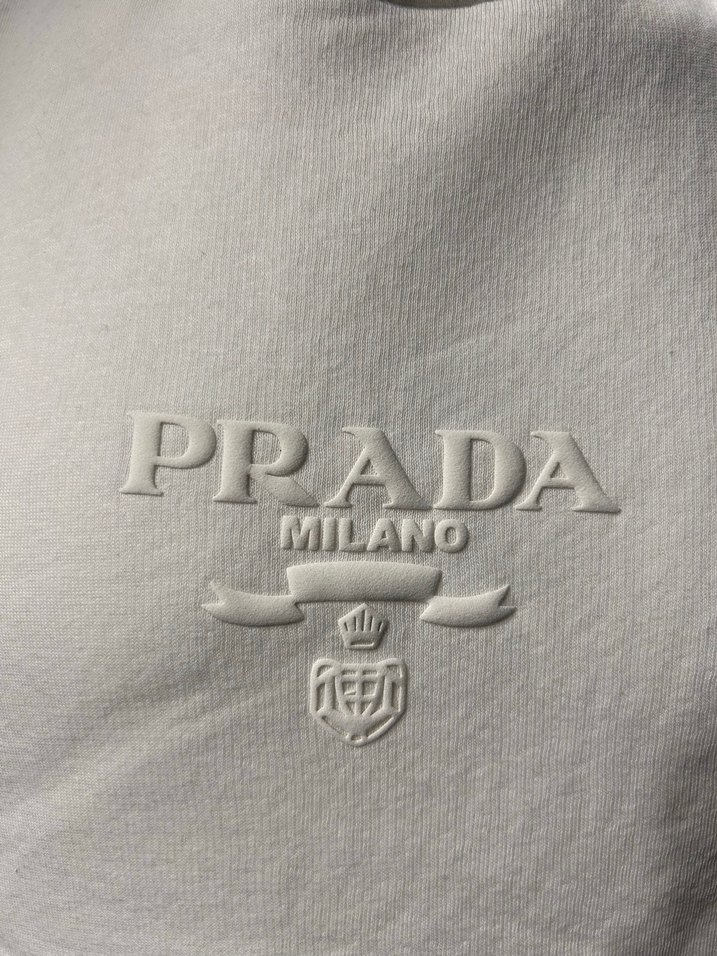 Prada Beyaz 3 iplik pamuklu Erkek Sweatshirt - Görsel 4