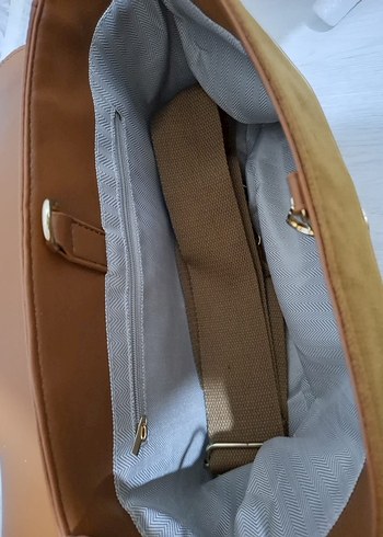 Bej Süet Kadın Çanta Tokalı - Görsel 3