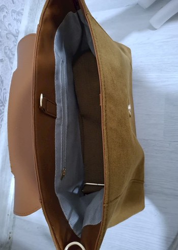 Bej Süet Kadın Çanta Tokalı - Görsel 4