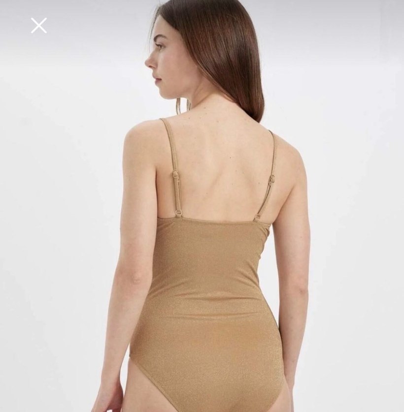 DeFacto Bej İnce Askılı Kadın Mayo - Görsel 2