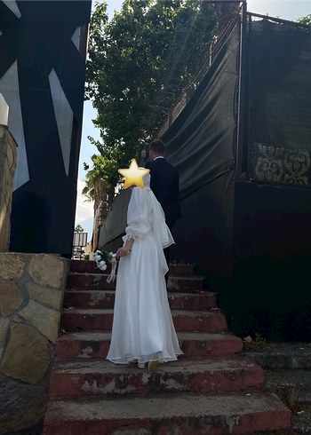 Beyaz nikah ve nişan elbisesi - Görsel 3