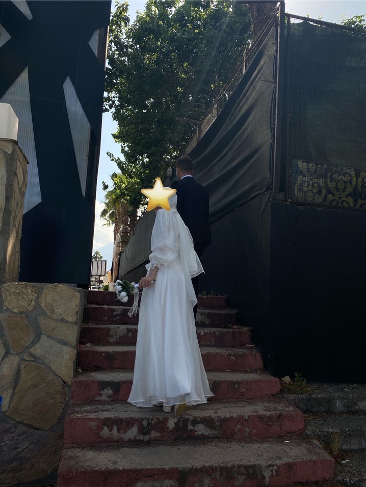 Beyaz nikah ve nişan elbisesi - Görsel 3