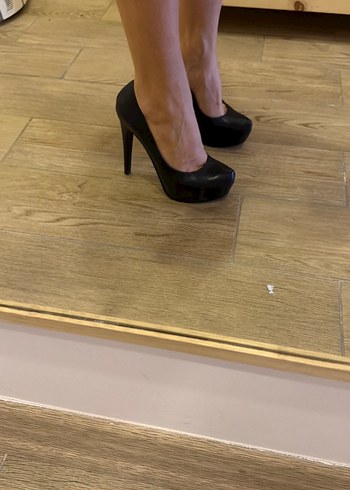 Siyah Platform Topuklu Stiletto Kadın Ayakkabı - Görsel 5