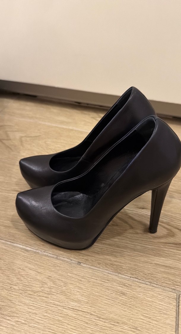 Siyah Platform Topuklu Stiletto Kadın Ayakkabı - Görsel 2