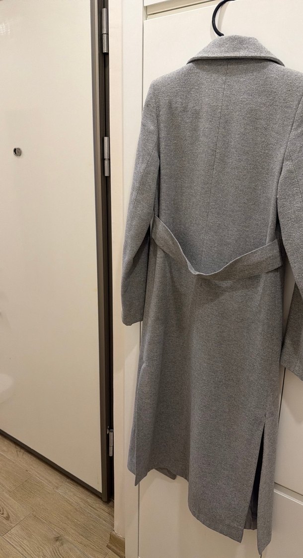 Gri Uzun Düğmeli Kaban - Görsel 3