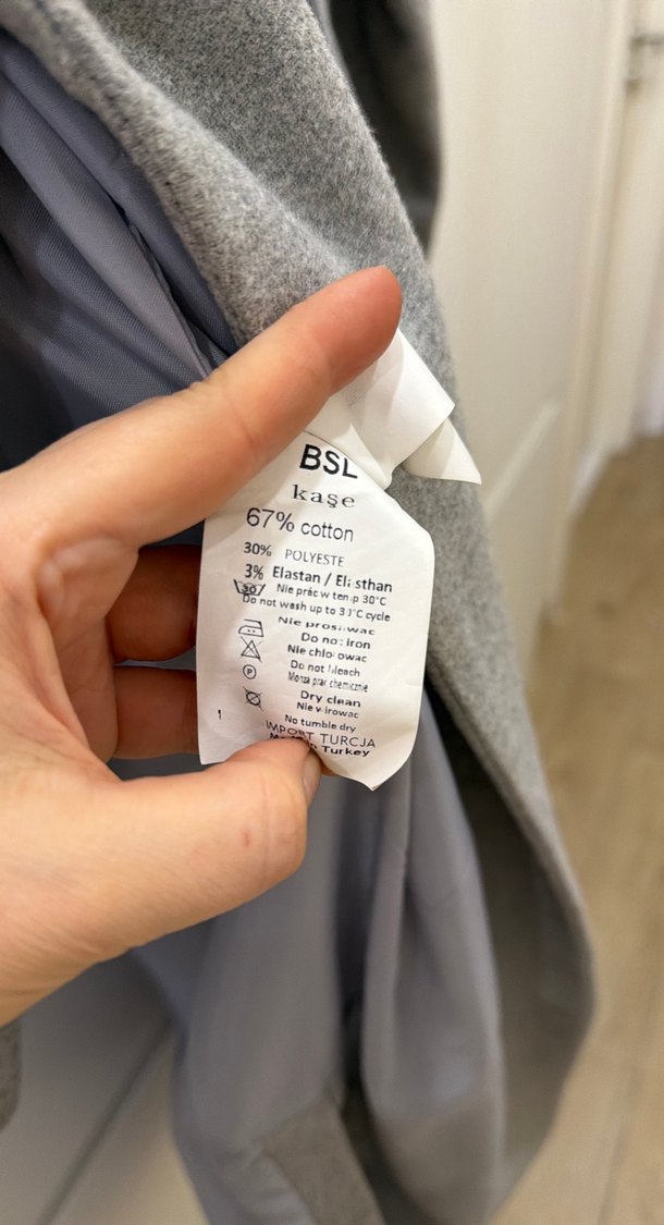 Gri Uzun Düğmeli Kaban - Görsel 4