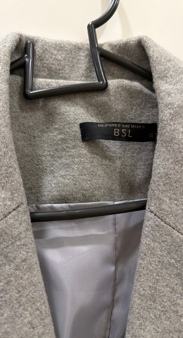 Gri Uzun Düğmeli Kaban - Görsel 2