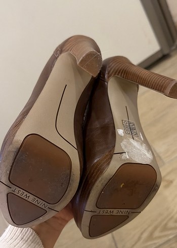 Nine West Kahverengi Deri topuklu ayakkabı - Görsel 3