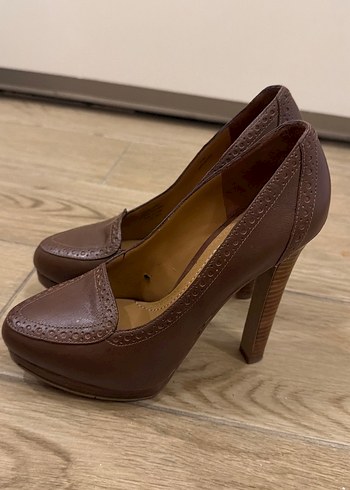 Nine West Kahverengi Deri topuklu ayakkabı - Görsel 2