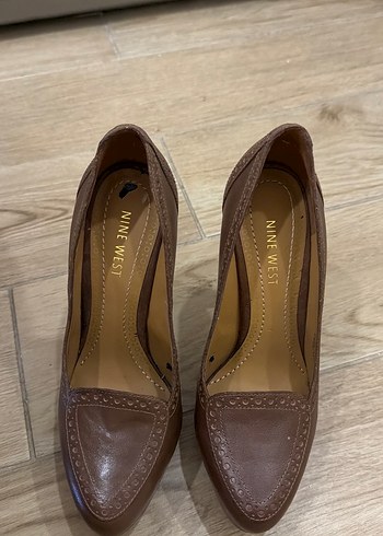 Nine West Kahverengi Deri topuklu ayakkabı - Görsel 5