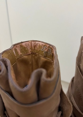 Bej Süet Dolgu Topuklu Kadın Bot - Görsel 5