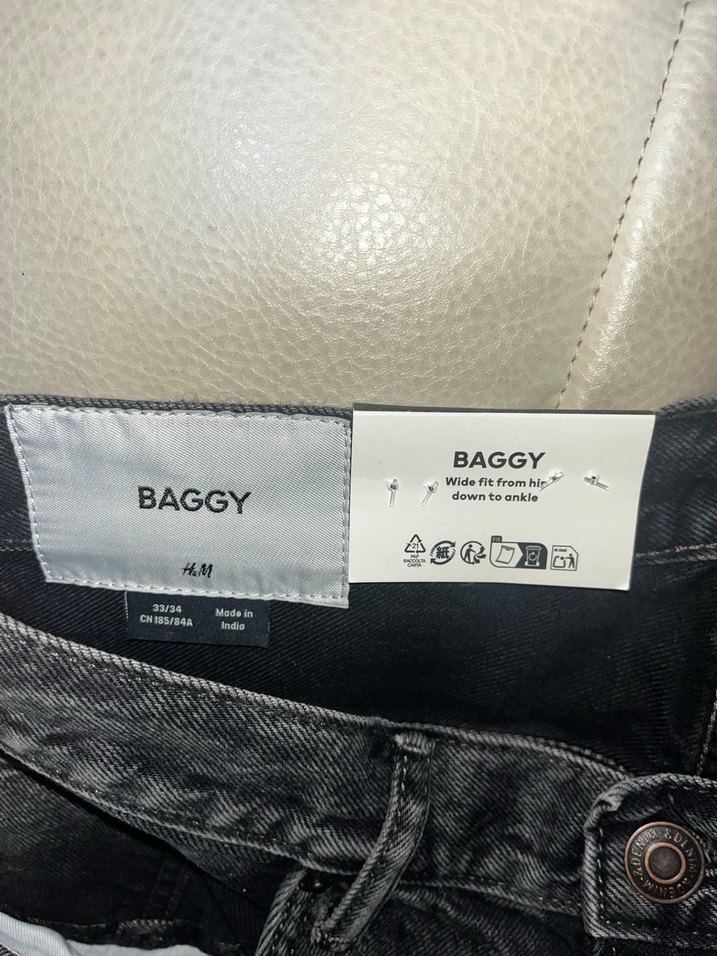 Siyah H&M Baggy Jean Erkek Pantolon - Görsel 3