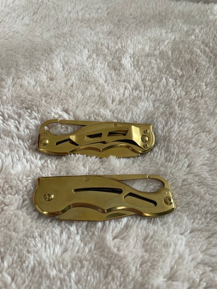 Parlak Altın Renk Katlanabilir Çakı - Görsel 2