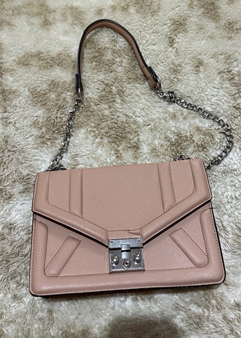 Bej Deri Zincir Detaylı Kadın Çanta - Görsel 2