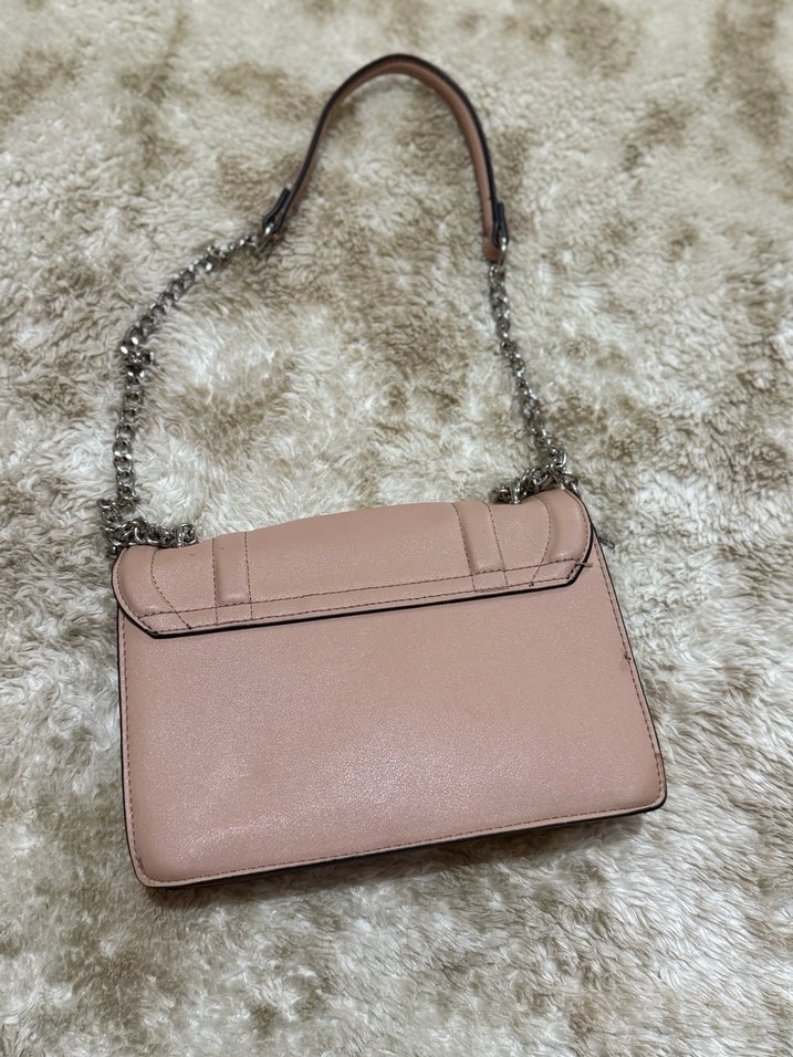 Bej Deri Zincir Detaylı Kadın Çanta - Görsel 3