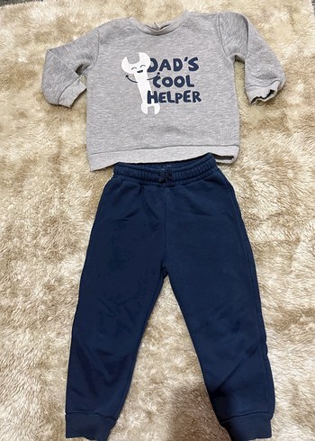 Gri Baskılı Erkek Bebek Takımı - Görsel 2