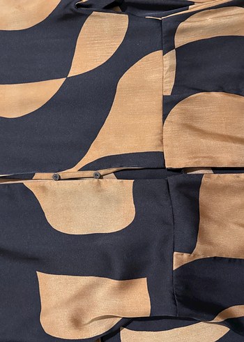 Kahverengi Zebra Desenli Uzun Elbise - Görsel 5