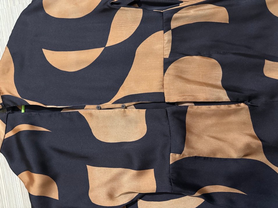 Kahverengi Zebra Desenli Uzun Elbise - Görsel 5