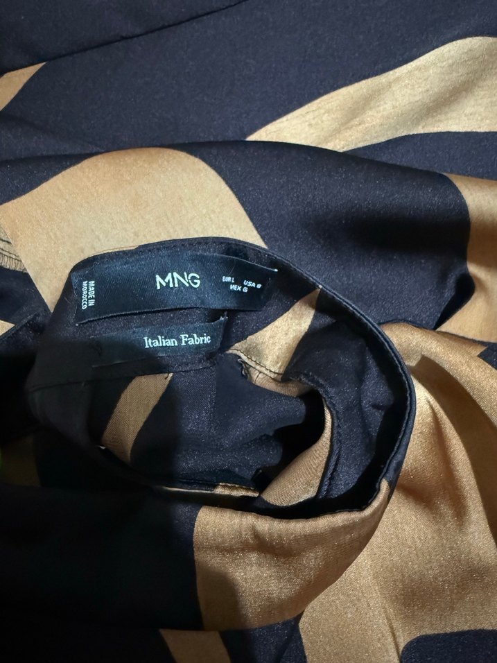 Kahverengi Zebra Desenli Uzun Elbise - Görsel 4