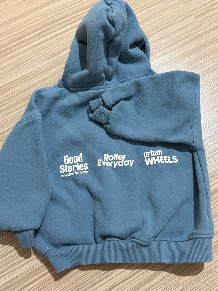 Erkek Kapüşonlu Mavi Sweatshirt - Görsel 3