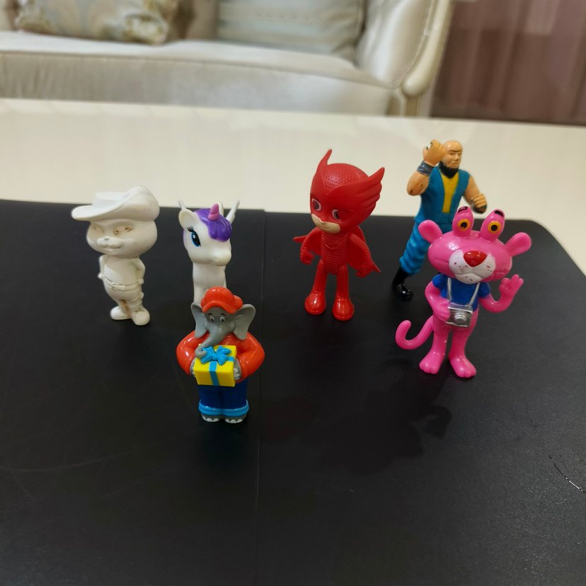 6 Adet Karışık Figür Lotu - Puss in Boots, Owlette, Pink Panther - Görsel 3