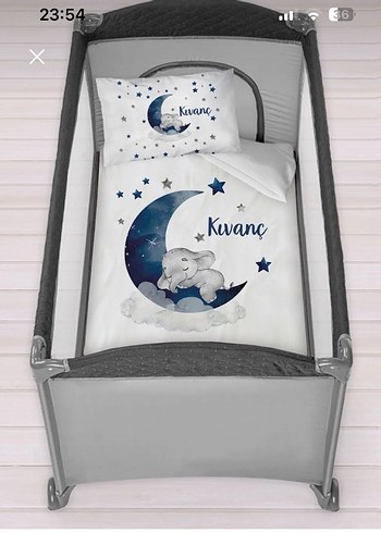 Aslan Baskılı Beyaz Bebek Battaniyesi ve Yastık Seti - Görsel 4