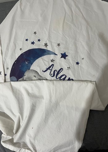 Aslan Baskılı Beyaz Bebek Battaniyesi ve Yastık Seti - Görsel 3