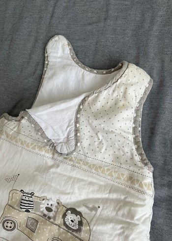 Pamuklu Gri Desenli Bebek Uyku Tulumu - Görsel 4