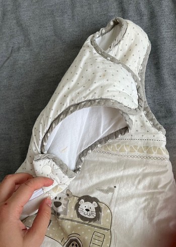 Pamuklu Gri Desenli Bebek Uyku Tulumu - Görsel 5