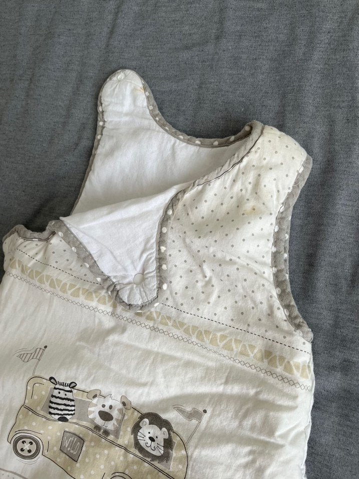 Pamuklu Gri Desenli Bebek Uyku Tulumu - Görsel 4