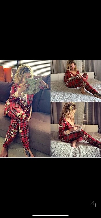 Day Night Ayıcık desenli 3?lü pijama takımı