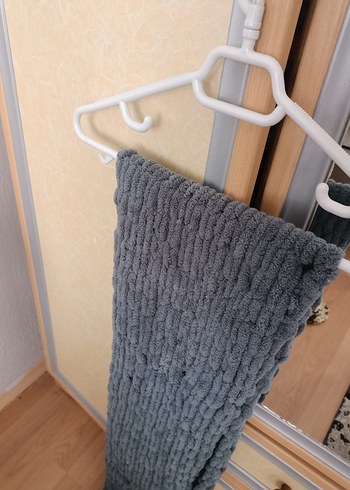 Gri Kadın Örgü atkı şal - Görsel 3