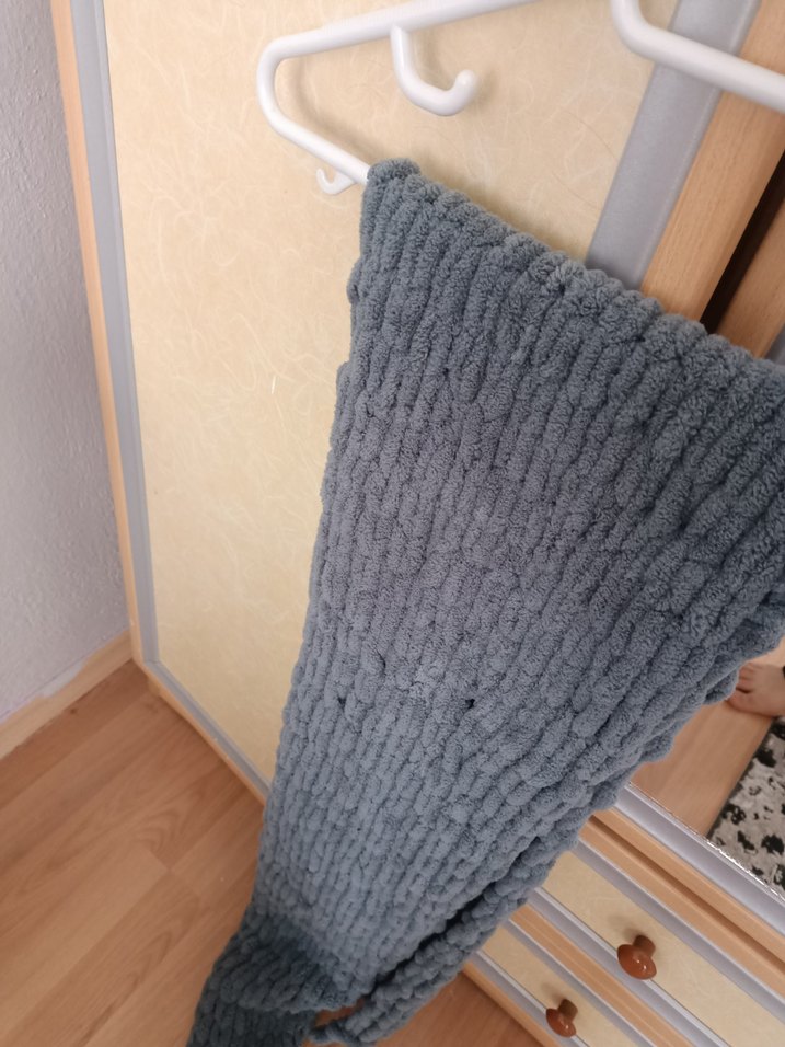 Gri Kadın Örgü atkı şal - Görsel 2
