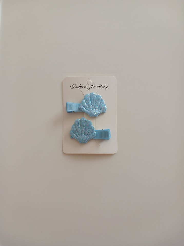 Mavi Deniz Kabuğu Çocuk Toka Seti - Görsel 2