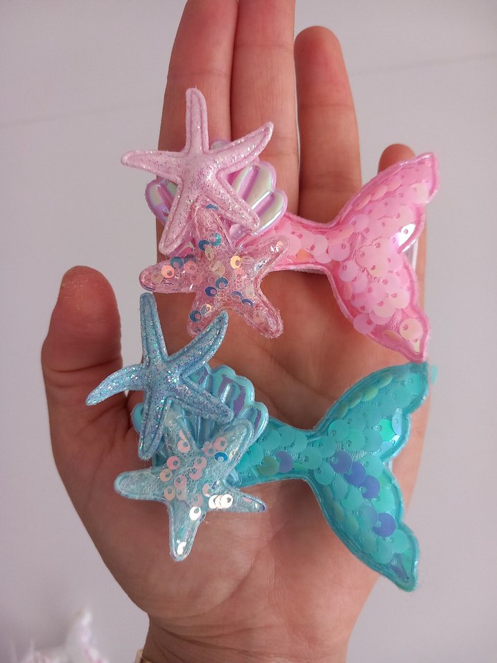 Renkli Payetli Deniz Kızı Saç Tokaları - Görsel 2