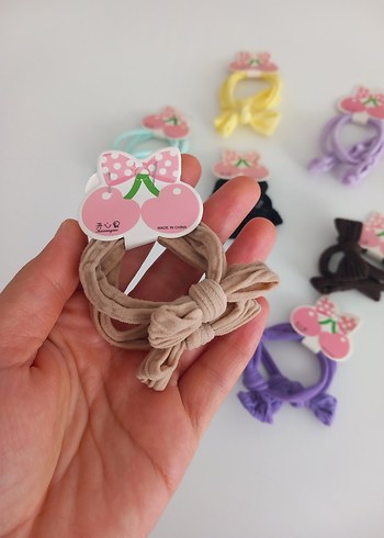 Renkli Lastikli Çocuk Saç Tokaları - Görsel 3