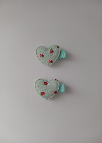 Çiçek Desenli Kalp Çocuk Toka Seti - Görsel 3